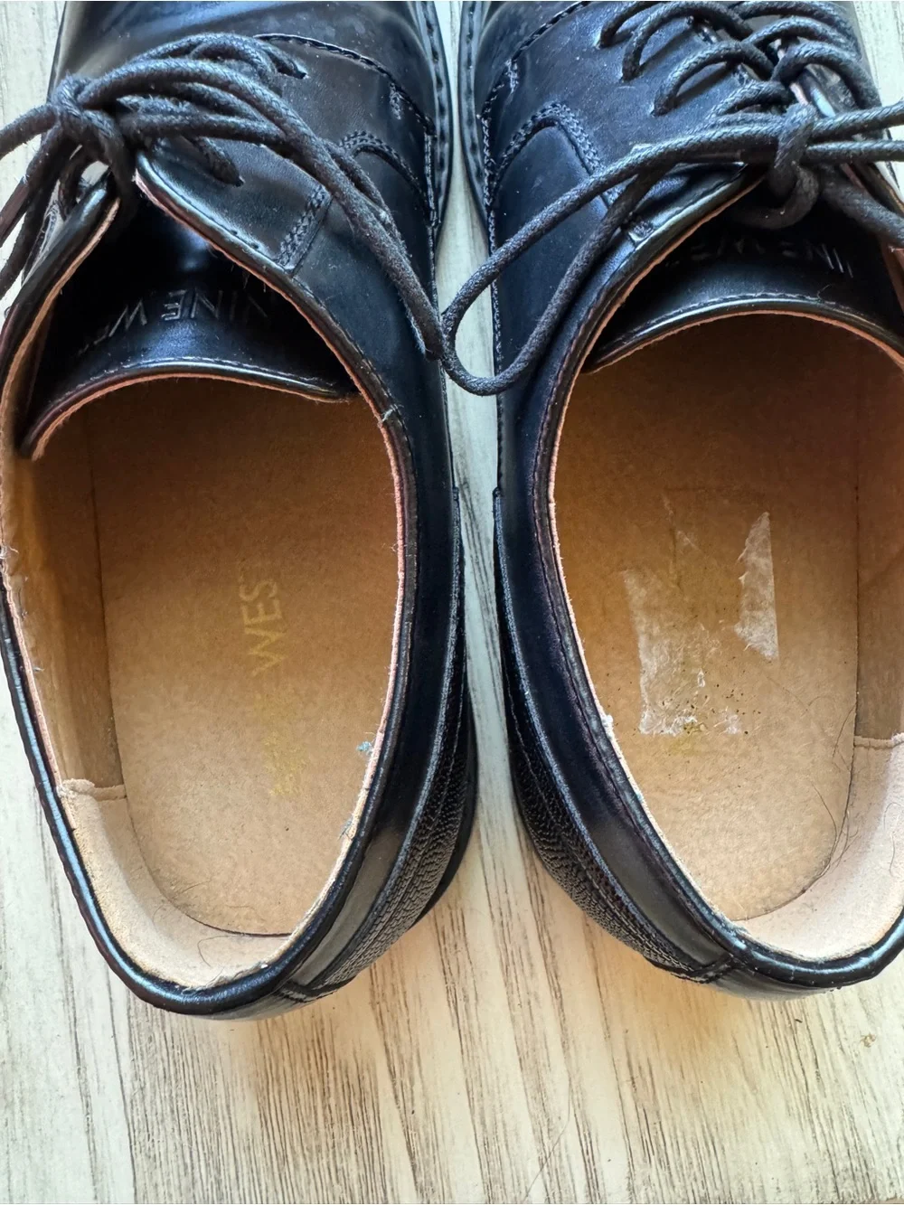 Nine West Men’s Black Lace Up Dress Shoes Size 10 Classic Oxford DVAKAR